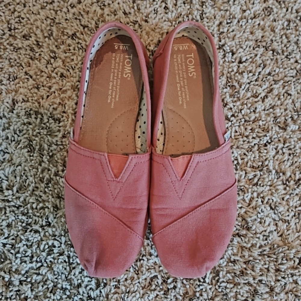 Toms Wmns Picante Red Canvas Classic Alparagata Vegan Loafers Slip-On Flats W8.5 - Picture 6 of 13